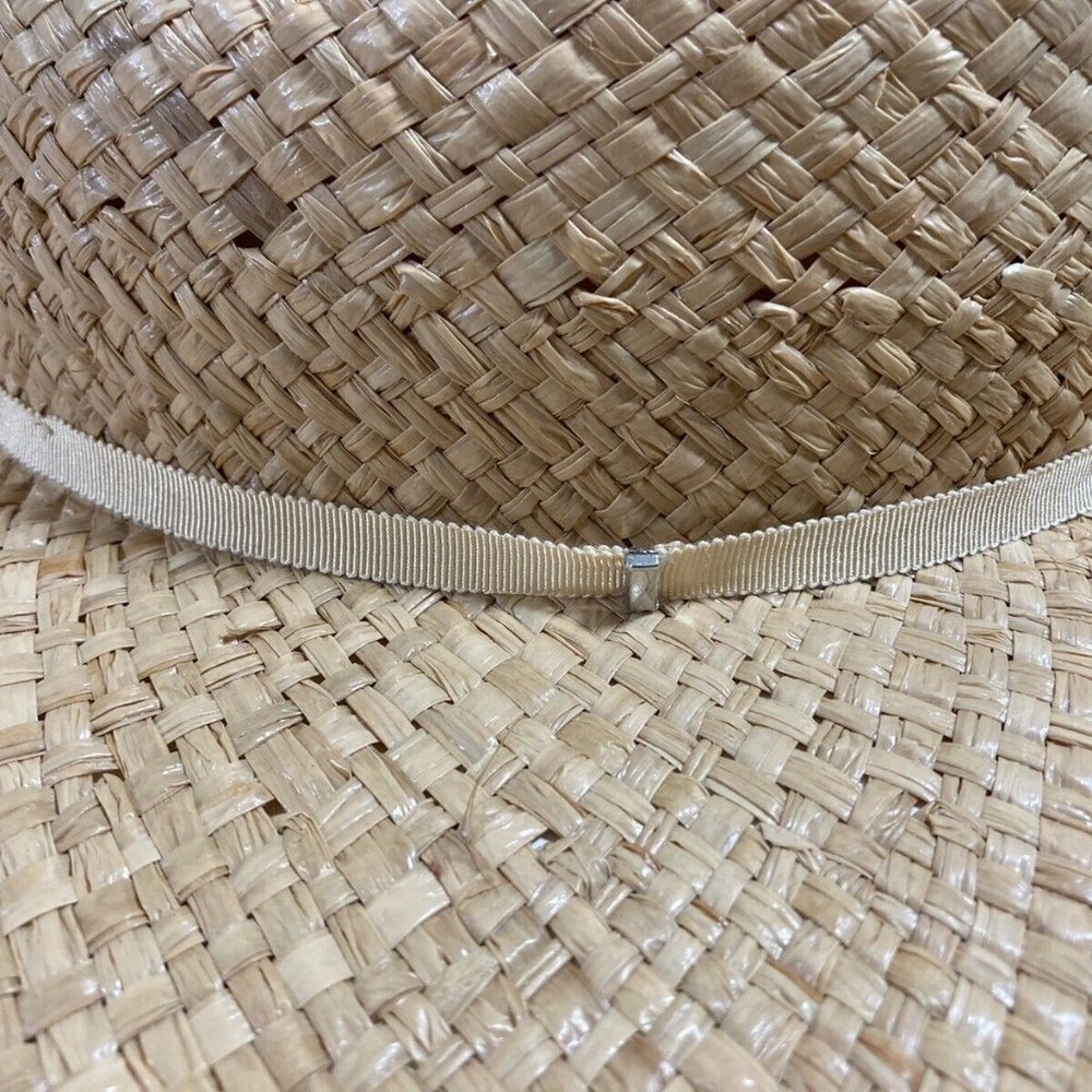 Olive & Pique Straw Rancher Hat Wide Brim Woven Natural Fiber Adjustable NWT - Picture 5 of 7